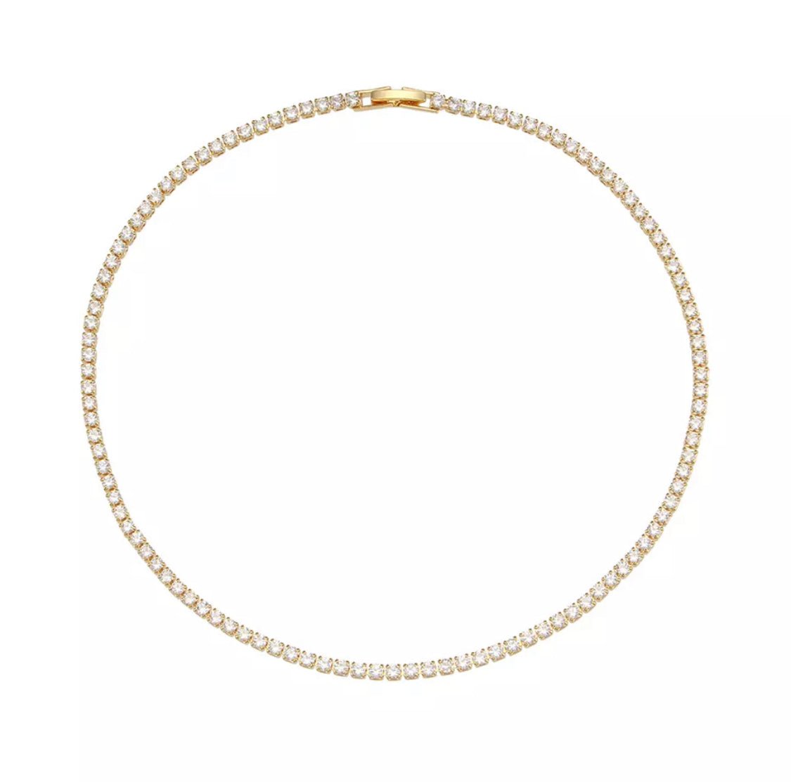 Elegante Amanda Choker Halskette - 18K vergoldeter Edelstahl mit Zirkonia l Yasèmia Necklaces Yasèmia