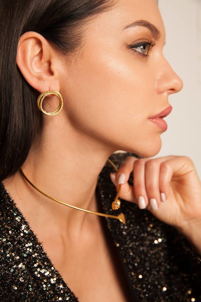 Einzigartige Artisia Ohrringe - 24K vergoldetes Bronze l Yasèmia Jewellery Yasèmia