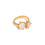 Glamouröser Candy Ring aus 18K vergoldetem Edelstahl mit funkelnden Zirkonen l Yasèmia Jewellery Yasèmia