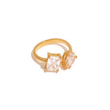 Glamouröser Candy Ring aus 18K vergoldetem Edelstahl mit funkelnden Zirkonen l Yasèmia Jewellery Yasèmia