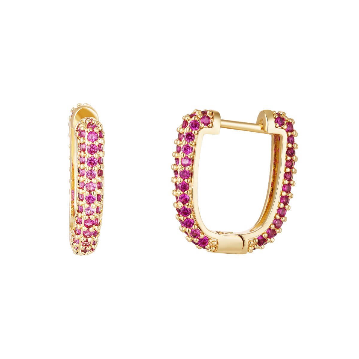 Celine Huggies Ohrringe - 18K vergoldet mit funkelnden Zirkonen l Yasèmia Earrings Yasèmia