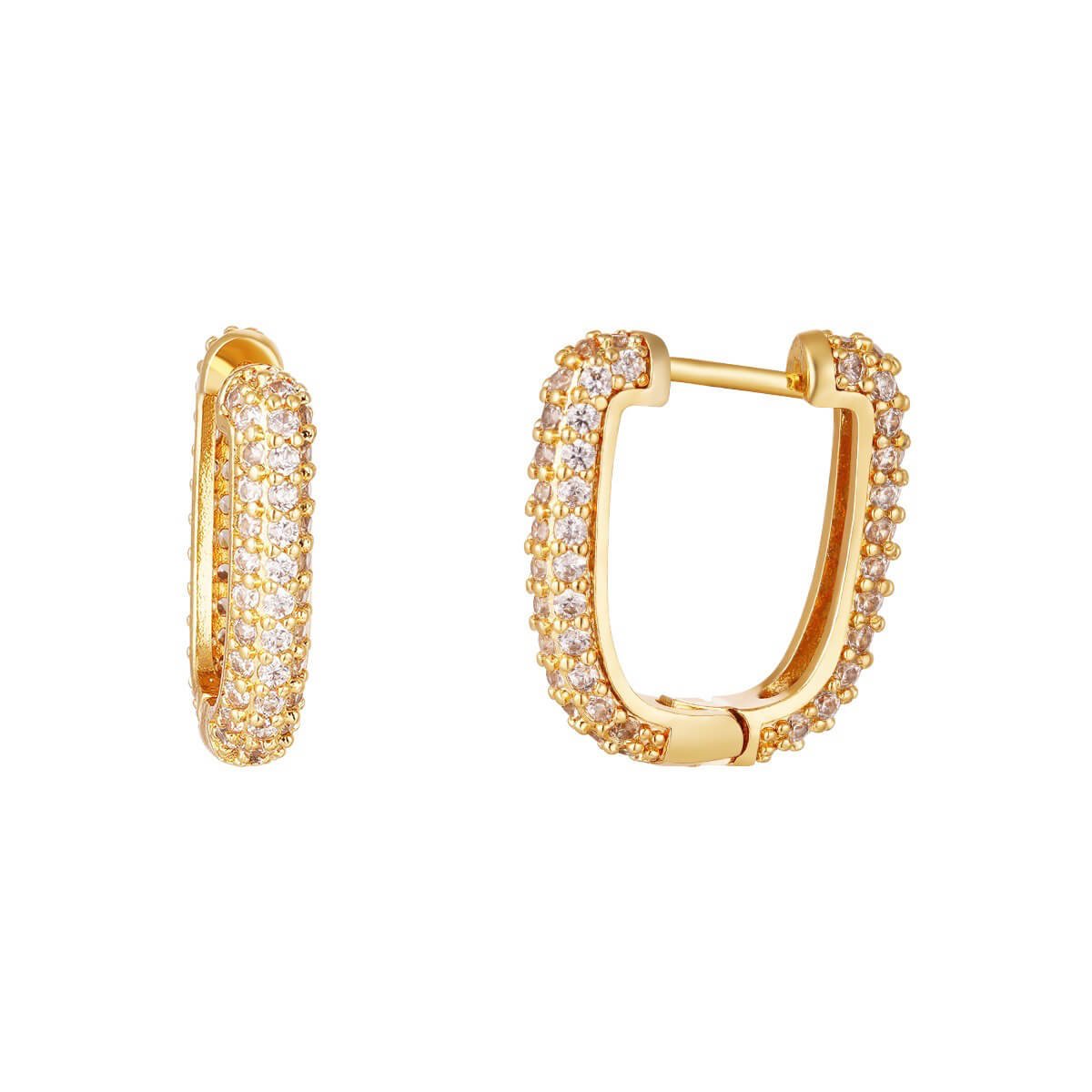 Celine Huggies Ohrringe - 18K vergoldet mit funkelnden Zirkonen l Yasèmia Earrings Yasèmia