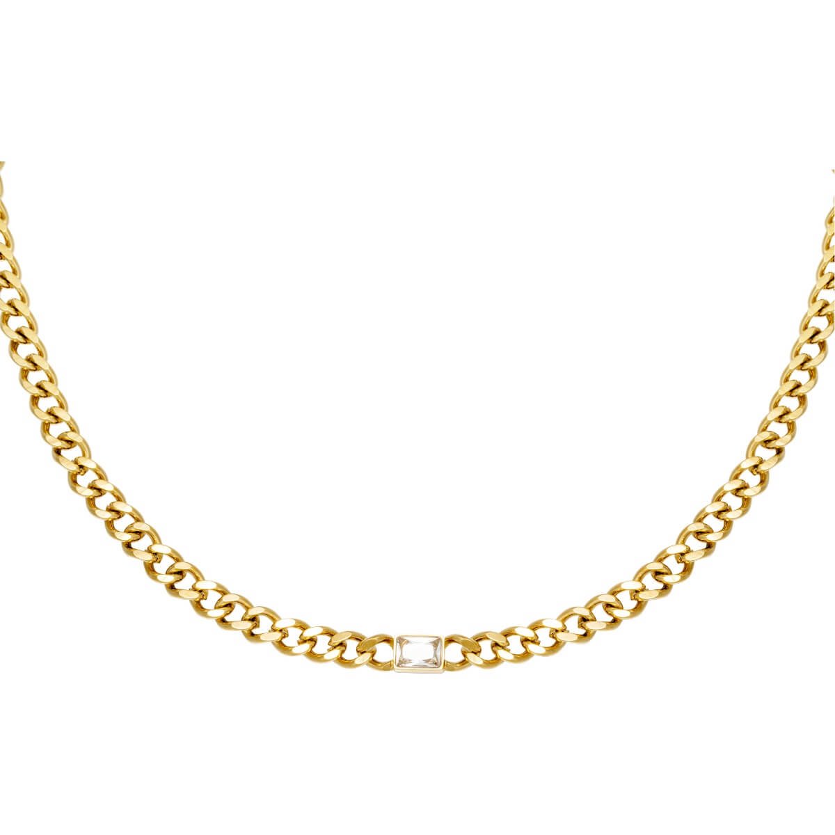 Chloè Chunky Kettenanhänger mit Zirkon - 18K vergoldeter Edelstahl für den täglichen Glamour l Yasèmia Jewellery Yasèmia