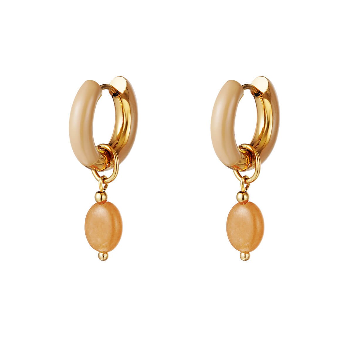 Elegante 18K vergoldete Edelstahl Creolen mit emaillierter Beschichtung l Yasèmia Jewellery Yasèmia