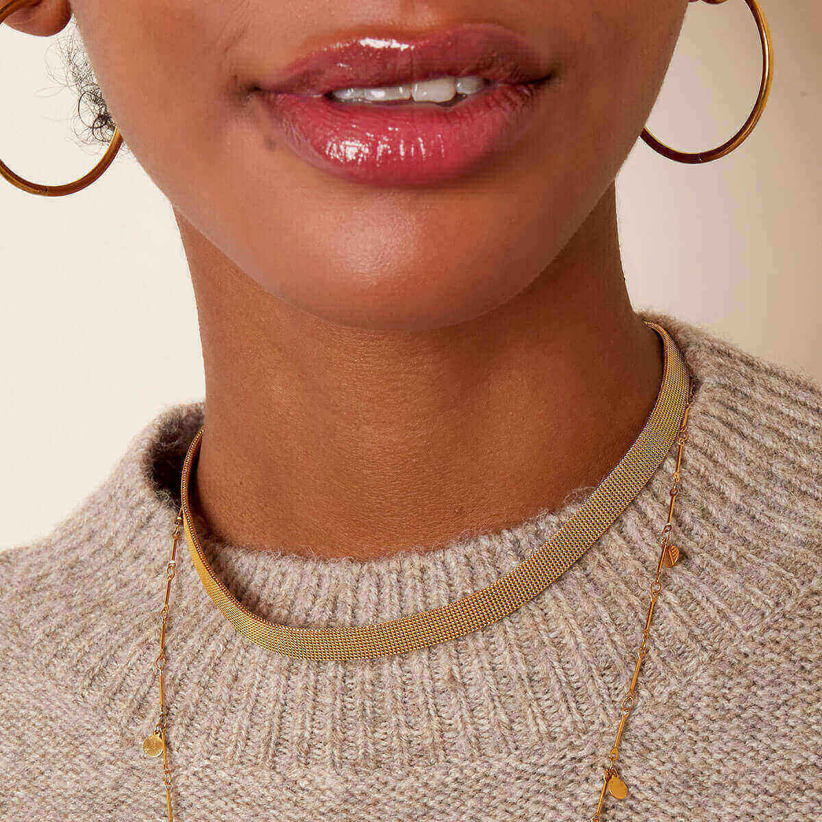 Dahab Kettenhalskette aus 18K vergoldetem Edelstahl - Minimalistischer Stil für besondere Anlässe l Yasèmia Jewellery Yasèmia