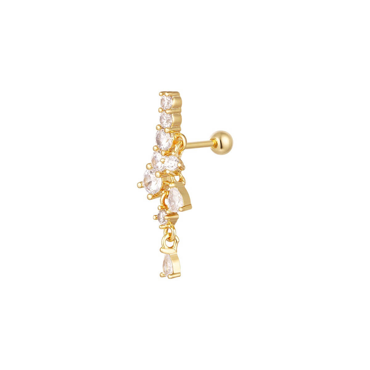 Deliah Piercing Ohrringe - 18K Goldplattierter Zirkon l Yasèmia Jewellery Yasèmia