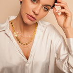 Elegante Electra Halskette aus 24K vergoldetem Bronze l Yasèmia Jewellery Yasèmia