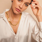 Elegante Electra Halskette aus 24K vergoldetem Bronze l Yasèmia Jewellery Yasèmia