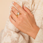 Elora Solitärring aus 24K vergoldetem Bronze mit Swarovski Stein l Yasèmia Jewellery Yasèmia