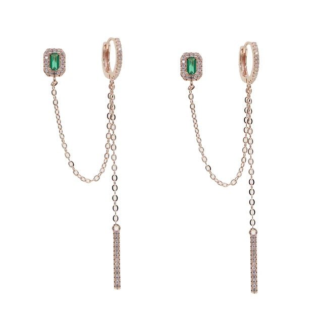 Elegante Eva Ohrringe - Roségold 18K Vergoldet mit funkelnden Zirkonen l Yasèmia Jewellery Yasèmia