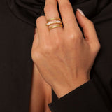 Perlring Genevieve aus 18K vergoldetem Bronze - Elegantes Design für jeden Anlass l Yasèmia Jewellery Yasèmia