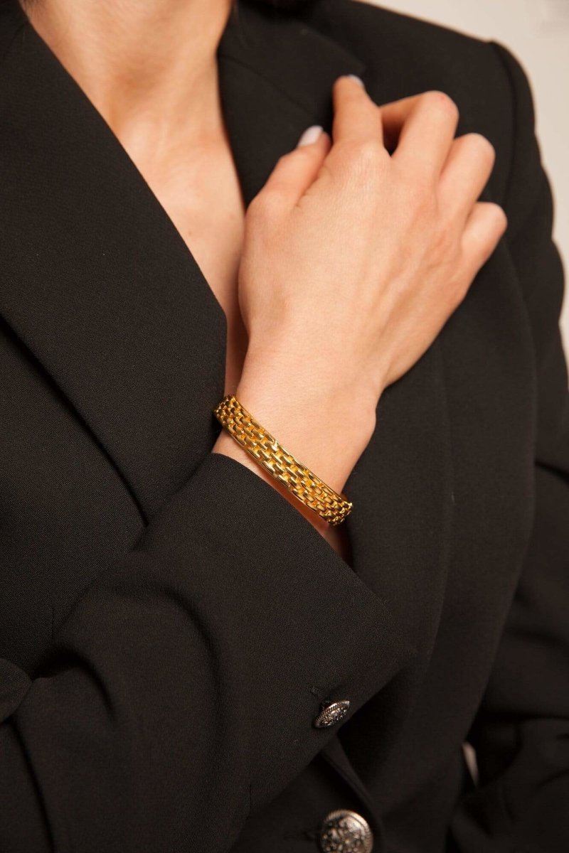 Elegantes Armband aus vergoldetem Bronze - Julie Bangle l Yasèmia Jewellery Yasèmia