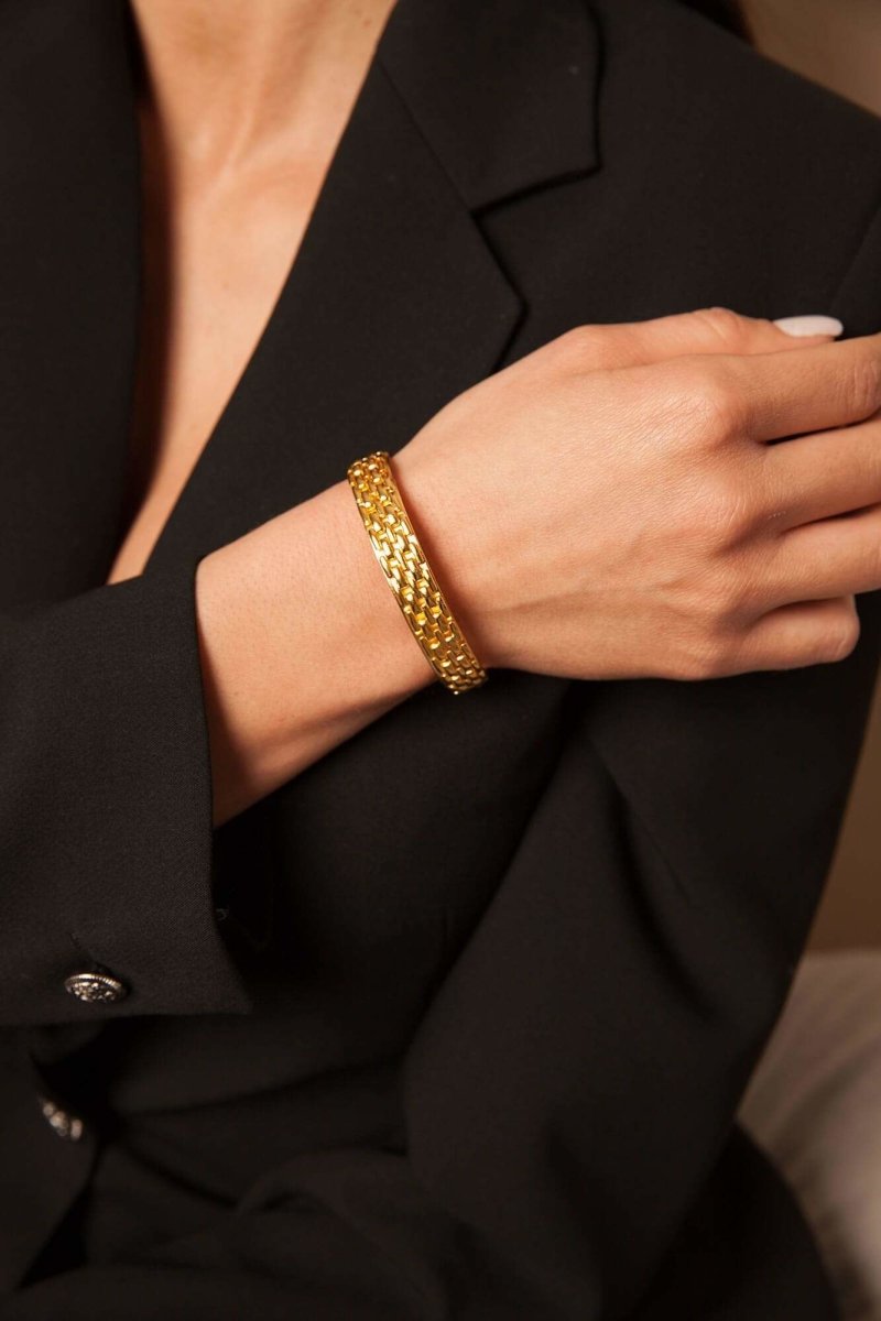 Elegantes Armband aus vergoldetem Bronze - Julie Bangle l Yasèmia Jewellery Yasèmia