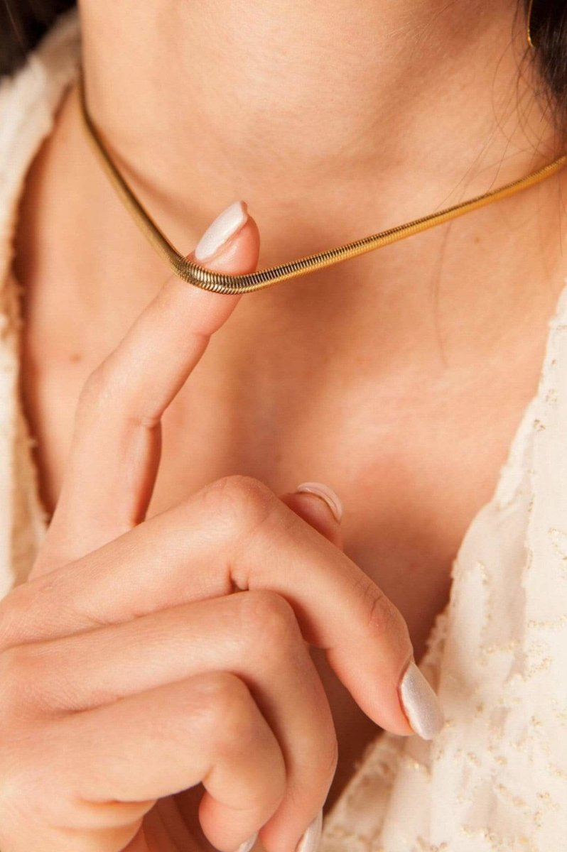 Elegante Schlangenkette aus 18 Karat vergoldetem Edelstahl - Perfekt für jeden Tag l Yasèmia Jewellery Yasèmia
