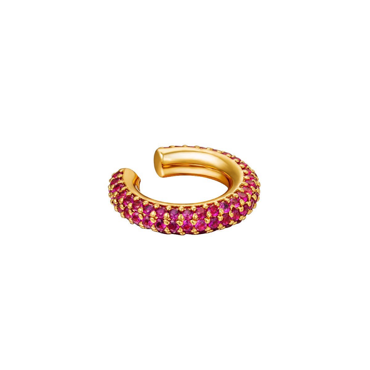 Eleganter Ohrring - Cuff aus 18K vergoldetem Kupfer mit Zirkonsteinen in verschiedenen Farben l Yasèmia Jewellery Yasèmia