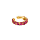 Eleganter Ohrring - Cuff aus 18K vergoldetem Kupfer mit Zirkonsteinen in verschiedenen Farben l Yasèmia Jewellery Yasèmia