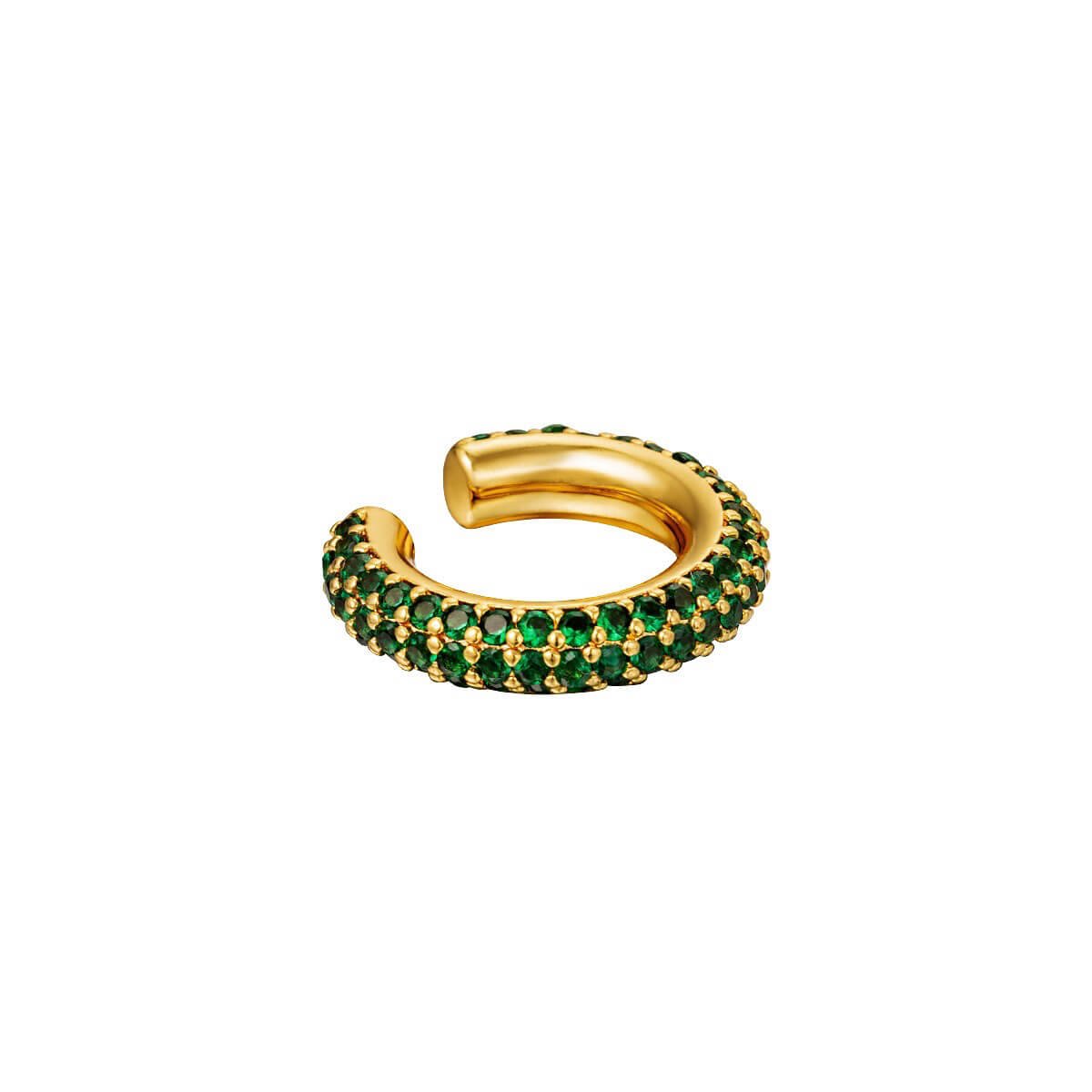Eleganter Ohrring - Cuff aus 18K vergoldetem Kupfer mit Zirkonsteinen in verschiedenen Farben l Yasèmia Jewellery Yasèmia