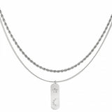 Doppelkette mit Mond - Stern - Anhänger aus 18K vergoldetem Edelstahl und Zirkonen l Yasèmia Jewellery Yasèmia