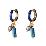 La Mer Mini Ohrringe aus Edelstahl mit blauer Emaille - Beschichtung l Yasèmia Jewellery Yasèmia