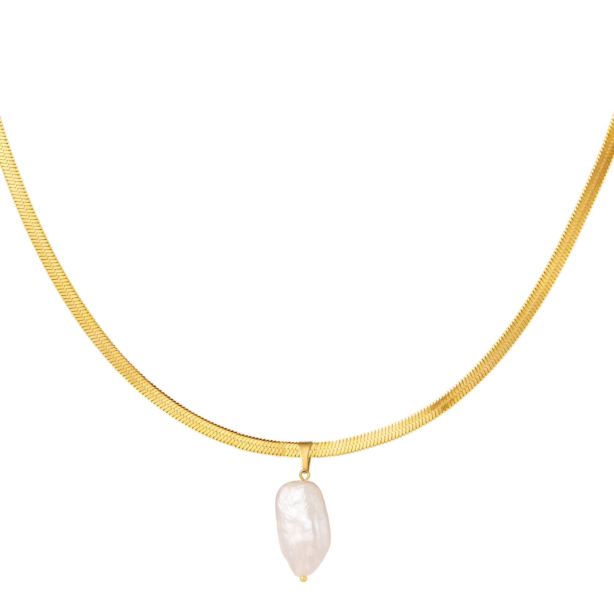 Elegante Perlenkette aus Edelstahl mit 18K Goldbeschichtung - Leyla l Yasèmia Jewellery Yasèmia