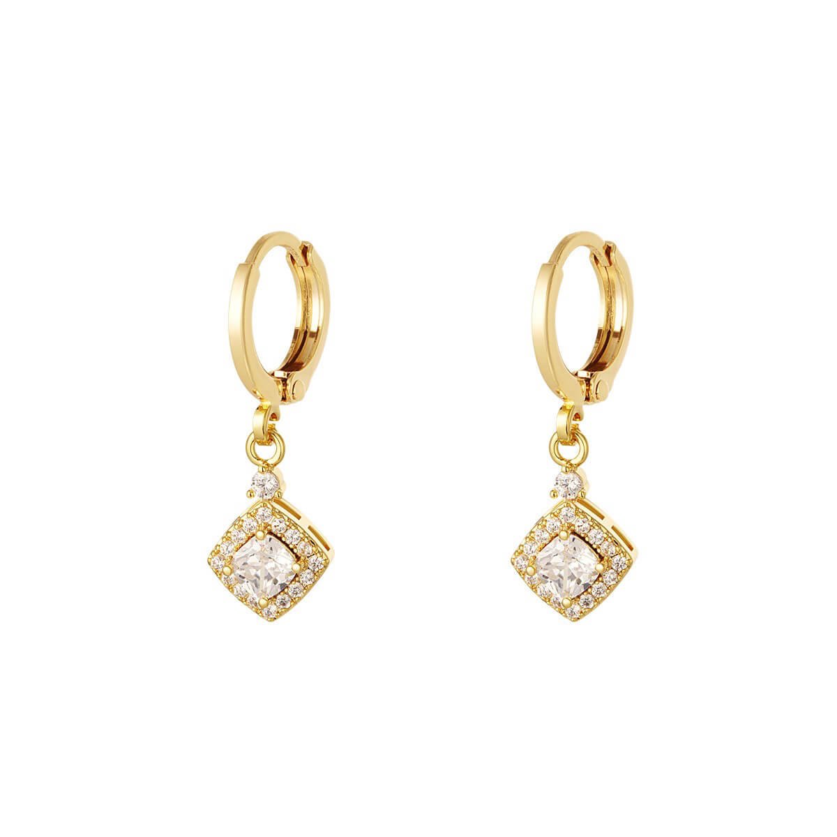 Mini Huggie Ohrringe Lourdes - 18K vergoldet mit funkelnden Zirkonen l Yasèmia Jewellery Yasèmia