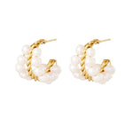Margaret Ohrringe aus 18K vergoldetem Edelstahl mit Süßwasserperlen – Elegante Statement - Form l Yasèmia Jewellery Yasèmia