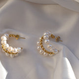 Margaret Ohrringe aus 18K vergoldetem Edelstahl mit Süßwasserperlen – Elegante Statement - Form l Yasèmia Jewellery Yasèmia