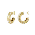 Elegante Marlen Creolen - 18K vergoldeter Edelstahl mit Zirkonia l Yasèmia Jewellery Yasèmia