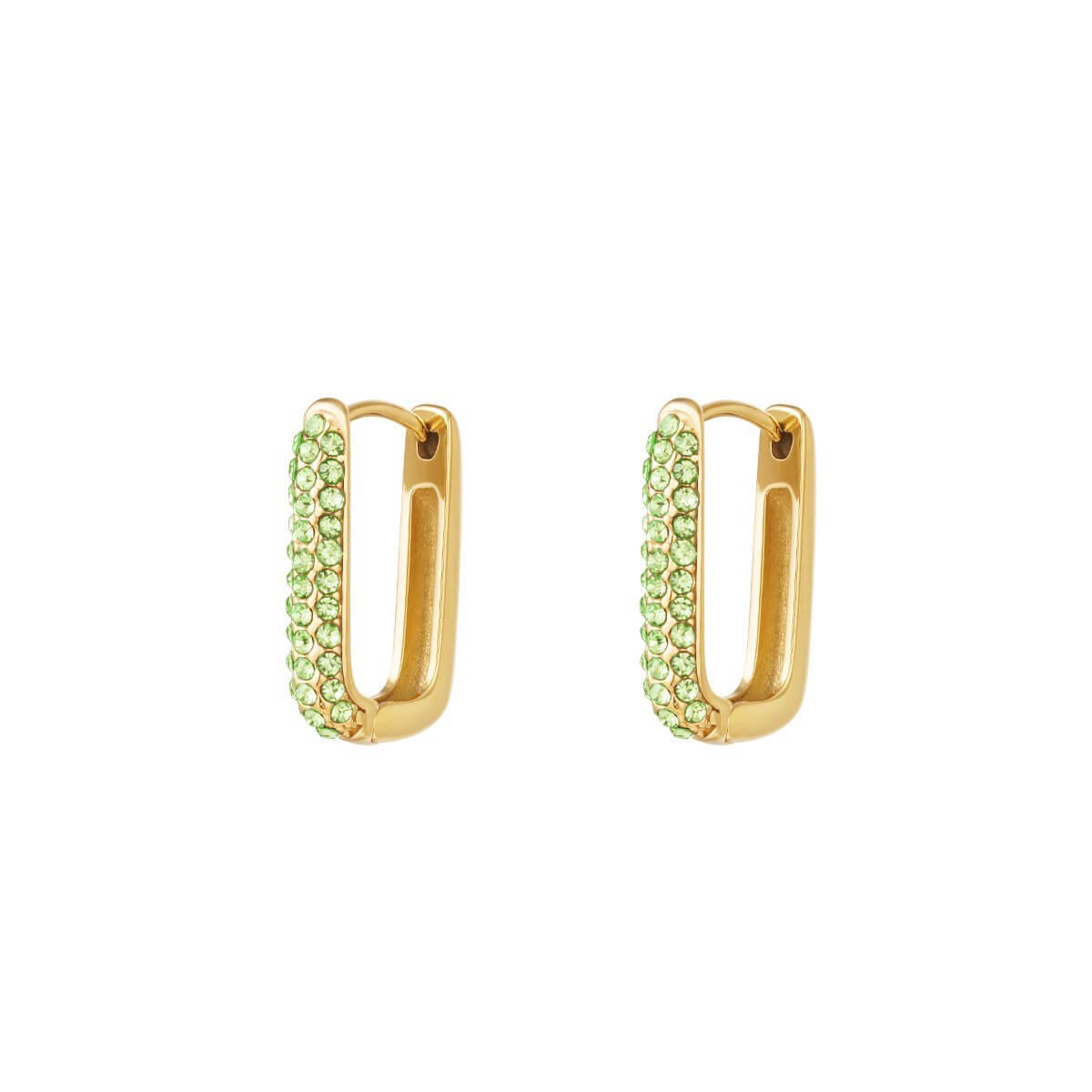 Midoriiro Huggies Ohrringe mit Zirkonen in Smaragdgrün - 18K Vergoldet l Yasèmia Jewellery Yasèmia