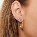 Glänzende Miray Ohrhänger aus Edelstahl mit 18K Goldauflage und Zirkonia l Yasèmia Jewellery Yasèmia