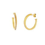 Glänzende Miray Ohrhänger aus Edelstahl mit 18K Goldauflage und Zirkonia l Yasèmia Jewellery Yasèmia
