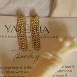 Glamouröse Monica Strassohrringe aus Edelstahl l Yasèmia Jewellery Yasèmia