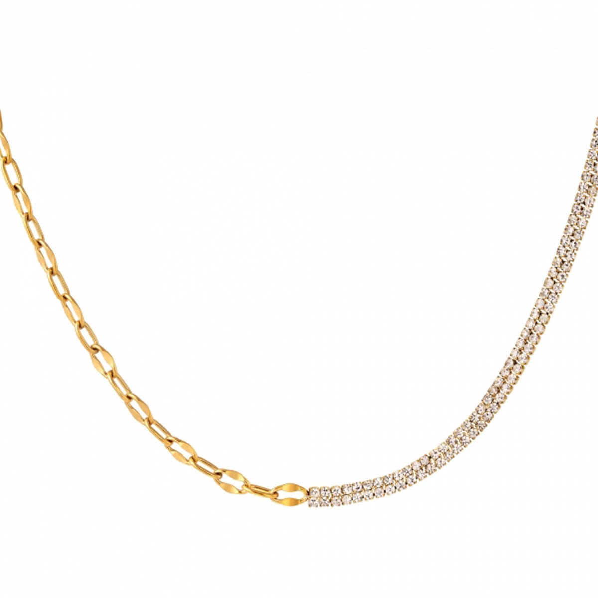 Ansprechende Halskette aus 18K vergoldetem Edelstahl mit Zirkonia - Nadia Kette l Yasèmia Jewellery Yasèmia