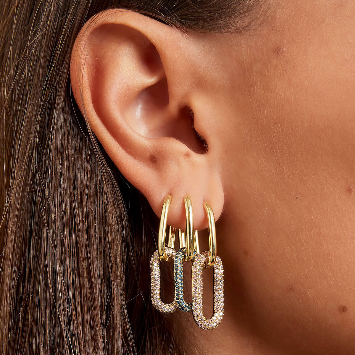 Elegante Ohrhänger aus 18K vergoldetem Kupfer mit Zirkonen – Glamour für jeden Anlass l Yasèmia Jewellery Yasèmia