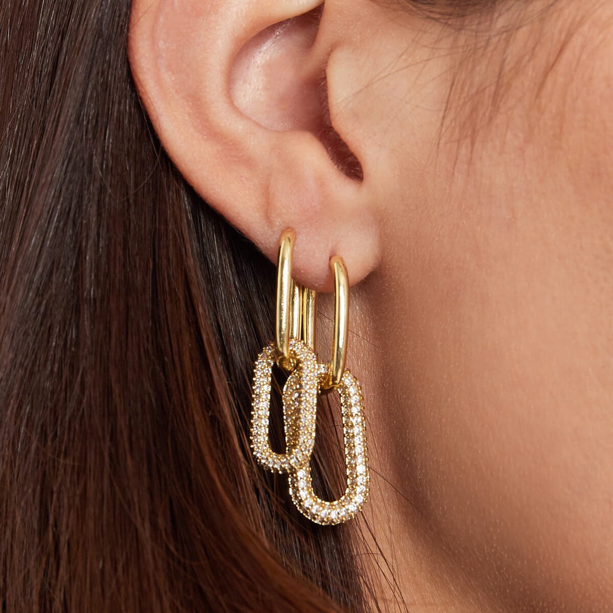 Elegante Ohrhänger aus 18K vergoldetem Kupfer mit Zirkonen – Glamour für jeden Anlass l Yasèmia Jewellery Yasèmia