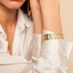 Handgefertetes Armband Noélia - 18K vergoldetes Bronze mit funkelnden Kristallen l Yasèmia Jewellery Yasèmia