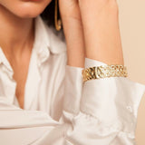 Handgefertetes Armband Noélia - 18K vergoldetes Bronze mit funkelnden Kristallen l Yasèmia Jewellery Yasèmia