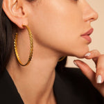 Elegante Paloma Creolen - 24K vergoldetes Bronze l Yasèmia Jewellery Yasèmia