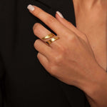 Eleganter Sahara - Ring aus 24K vergoldetem Bronze – Verstellbar und Hypoallergen l Yasèmia Jewellery Yasèmia