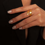 Eleganter Sahara - Ring aus 24K vergoldetem Bronze – Verstellbar und Hypoallergen l Yasèmia Jewellery Yasèmia