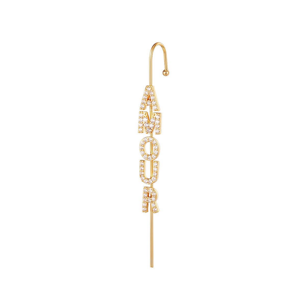 Suki Ohr - Crawler aus 18K vergoldetem Kupfer mit Zirkon - Elegantes Schmuckstück l Yasèmia Jewellery Yasèmia