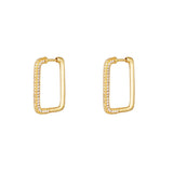 Elegante Huggies Ohrringe mit 18K Goldbeschichtung und Zirkonen - Strahlender Luxus l Yasèmia Jewellery Yasèmia