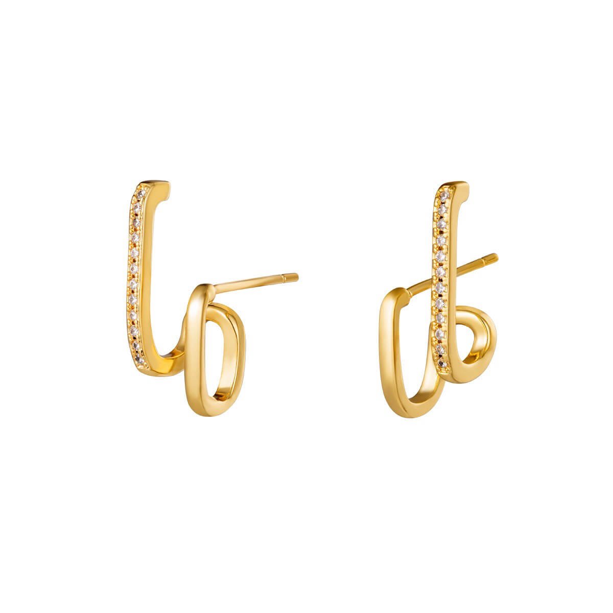 Ohrringe Tierra - 18K vergoldet mit Zirkonen l Yasèmia Jewellery Yasèmia