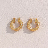 Veronica Hoops Ohrringe - 18K vergoldeter Edelstahl mit Süßwasserperlen & Zirkonia l Yasèmia Jewellery Yasèmia