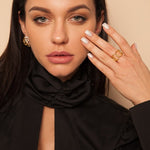 Eleganter violetter Ring aus vergoldetem Bronze – Verstellbar & Hypoallergen l Yasèmia Jewellery Yasèmia