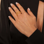 Eleganter violetter Ring aus vergoldetem Bronze – Verstellbar & Hypoallergen l Yasèmia Jewellery Yasèmia