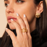 Eleganter violetter Ring aus vergoldetem Bronze – Verstellbar & Hypoallergen l Yasèmia Jewellery Yasèmia