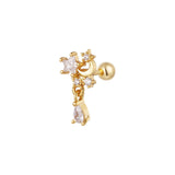 Luxuriöse Yakusha Ohrstecker mit 18K Goldbeschichtung und funkelnden Zirkonia l Yasèmia Jewellery Yasèmia
