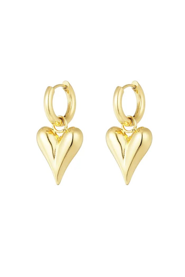 Elegante Herz - Ohrringe im Hoop - Stil aus 18K vergoldetem Edelstahl l Yasèmia Jewellery Yasèmia